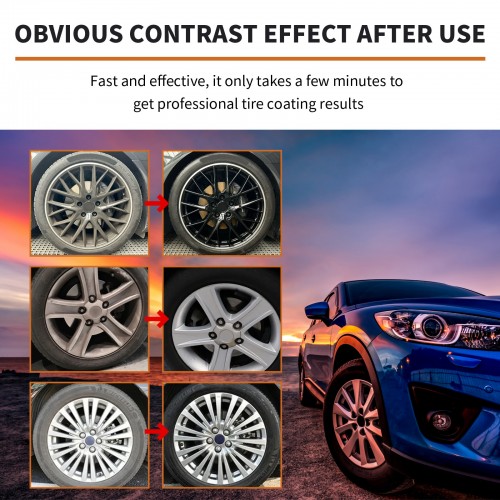 Homonth High-Gloss Tire Shine Coating - Long Lasting Protection & Revitalization - Easy Apply Auto Refurbishing Agent for RV, Bicycles, and Motorcycles - Durable Cleaner Finish 100ml